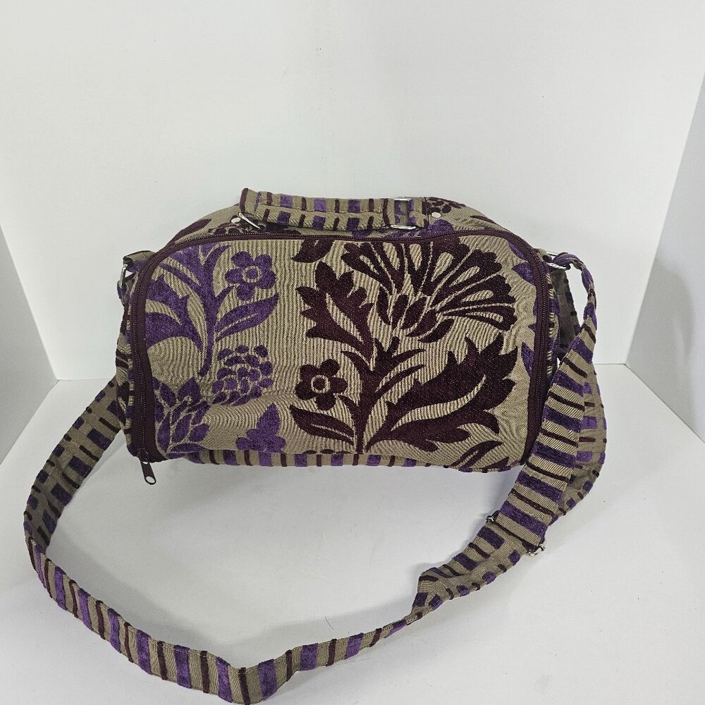 Unbranded Crossbody Bag Tapestry Boho Festival Purple Floral